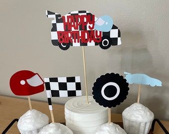 Racing Themed Cake and Cupcake Toppers, Fast ONE Birthday Cake Topper, Two Fast Birthday Cake Topper, Racecar Cake Topper, Racing Birthday