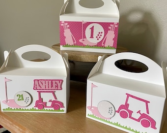 Caja de regalo de golf para niñas, Caja de favores de fiesta de golf para niñas, Caja de favores de fiesta temática de golf, Favor de fiesta de hoyo en uno, Caja de golosinas de golf, Caja de favores temática de golf