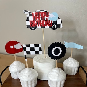 Racing Themed Cake and Cupcake Toppers, Fast ONE Birthday Cake Topper, Two Fast Birthday Cake Topper, Racecar Cake Topper, Racing Birthday