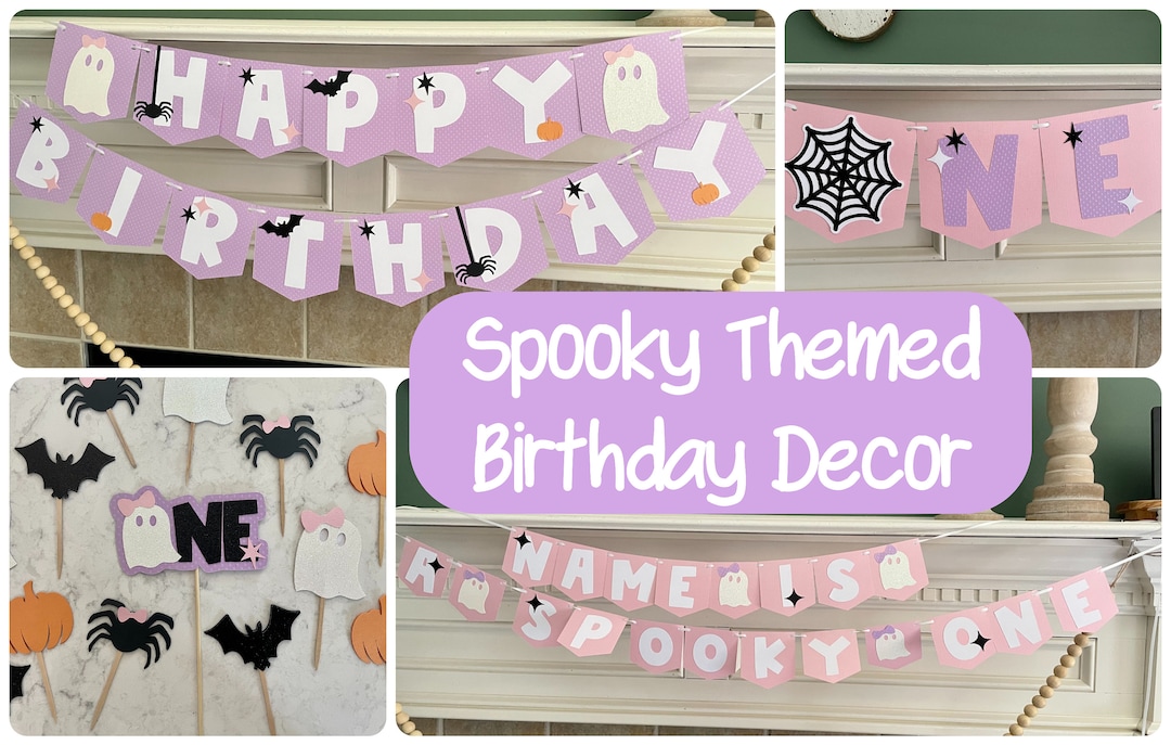Girl Spooky Themed Birthday Decorations Spooky One First Birthday Two