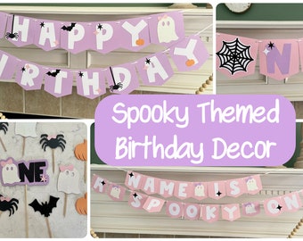 Girl Spooky Themed Birthday Decorations, Spooky One First Birthday, Two Spooky Birthday, Coordinating Decor Pack, Spooky One Birthday Decor