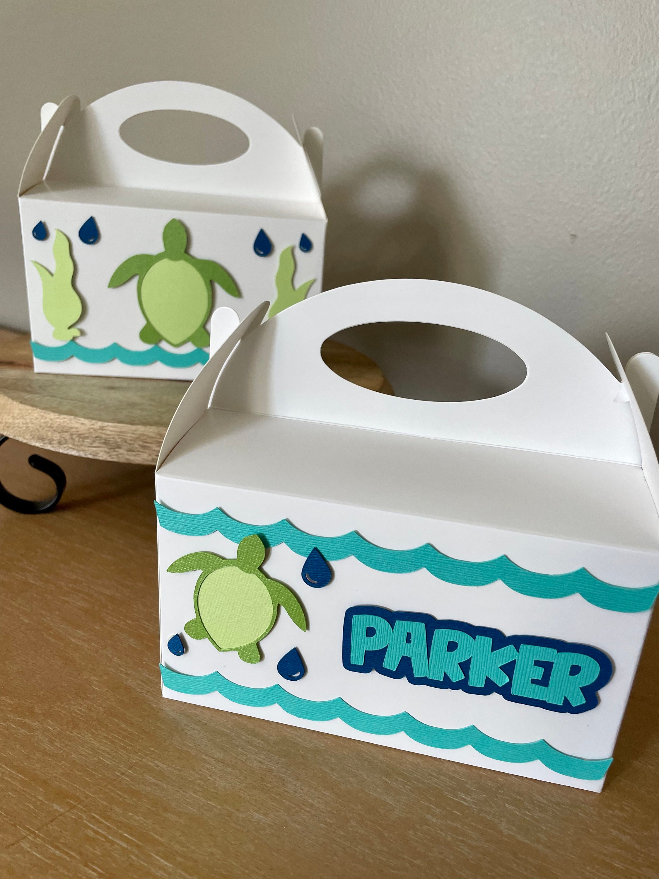 Sea Turtle Gift Box, Sea Turtle Ocean Party Favor Box, Sea Turtle Ocean ...