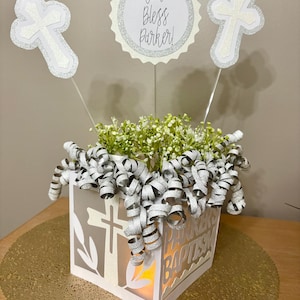 Baptism Table Decor, Baptism Table Decorations, Customizable Baptism Decor, Personalized Baptism Decor, Baptism Party Table Decorations