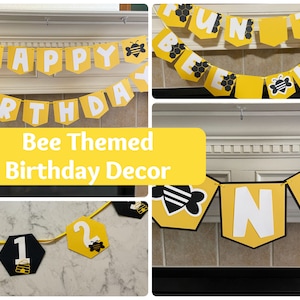 Bumble Bee Themed, Fun to Bee One, Birthday Decorations, First Birthday, Decor Pack, Bee Theme Birthday Decorations, Bee First Birthday