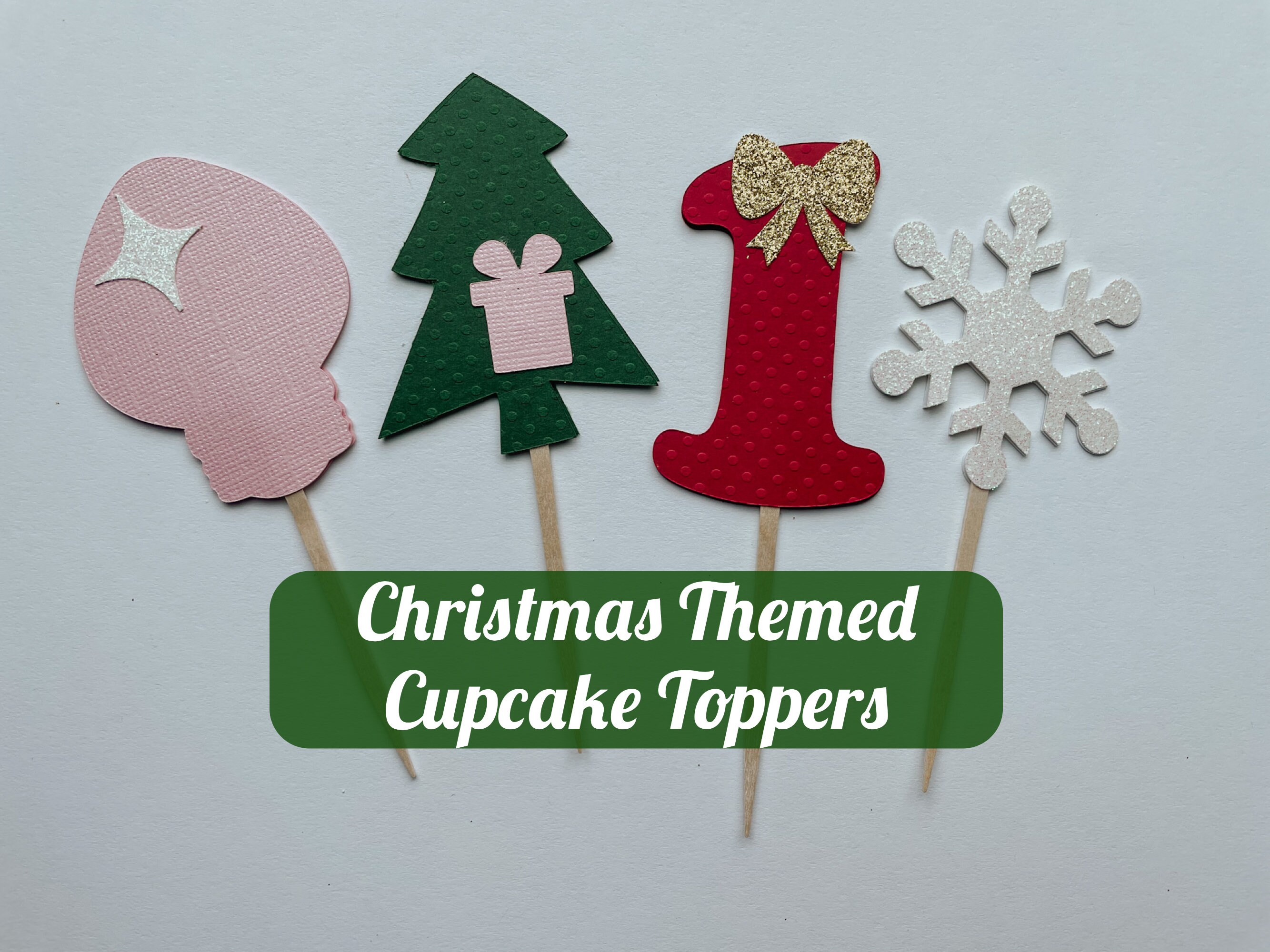 Christmas Birthday Themed Cupcake Toppers Oh What Fun It is to Be One