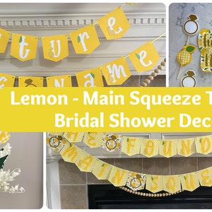 Lemon and Yellow, She Found Her Main Squeeze Themed Bridal Shower, Bridal Shower Decorations, Lemon Bridal Shower Decor Pack, Lemon Themed