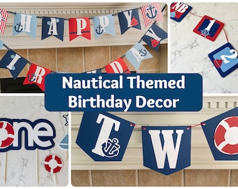 Nautical Themed Birthday Decorations, Nautical Theme First Birthday Decor, Nautical, Sailboat Birthday Decor, Nautical Birthday Party Decor