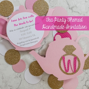 Tea Party Invitations, Tea Party Themed Theme Bridal Shower Invitations, Tea Party Handmade Bridal Shower Invitations, Bridal Shower Decor
