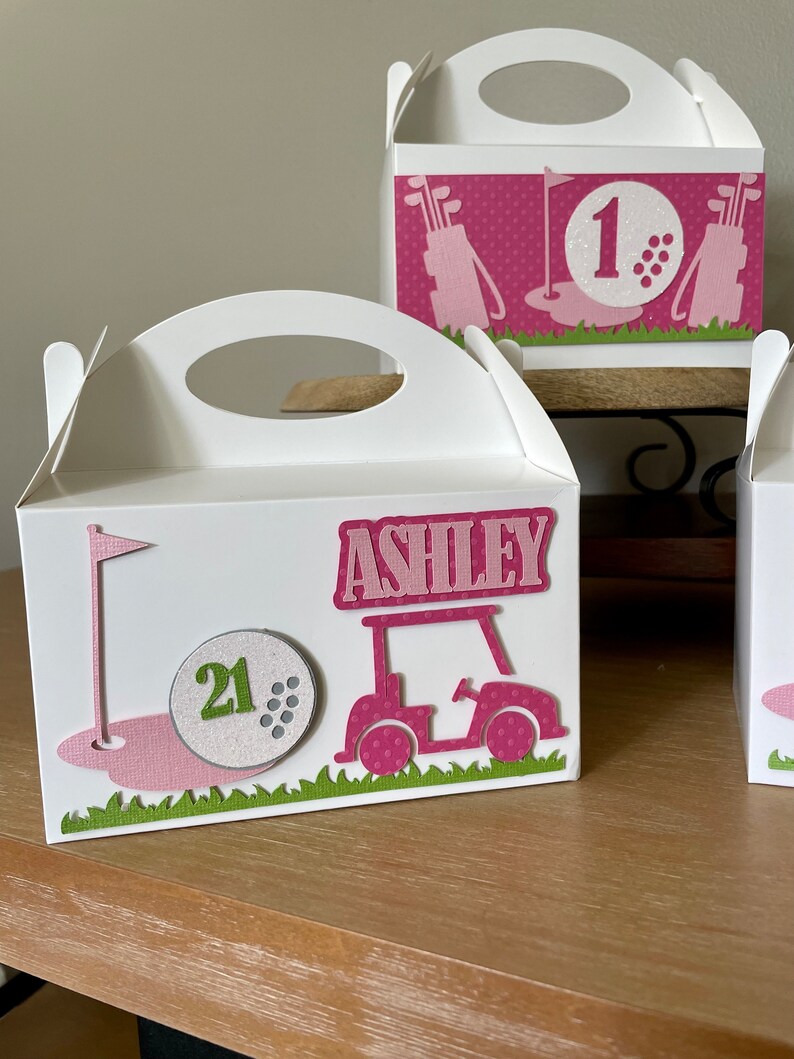 Girl Golf Gift Box, Girl Golf Party Favor Box, Golf Theme Party Favor