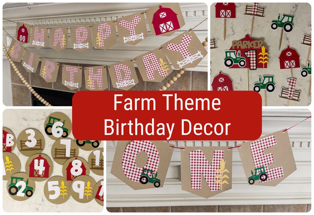 Farm Themed Birthday Decorations, Farm First Birthday, Farm Birthday