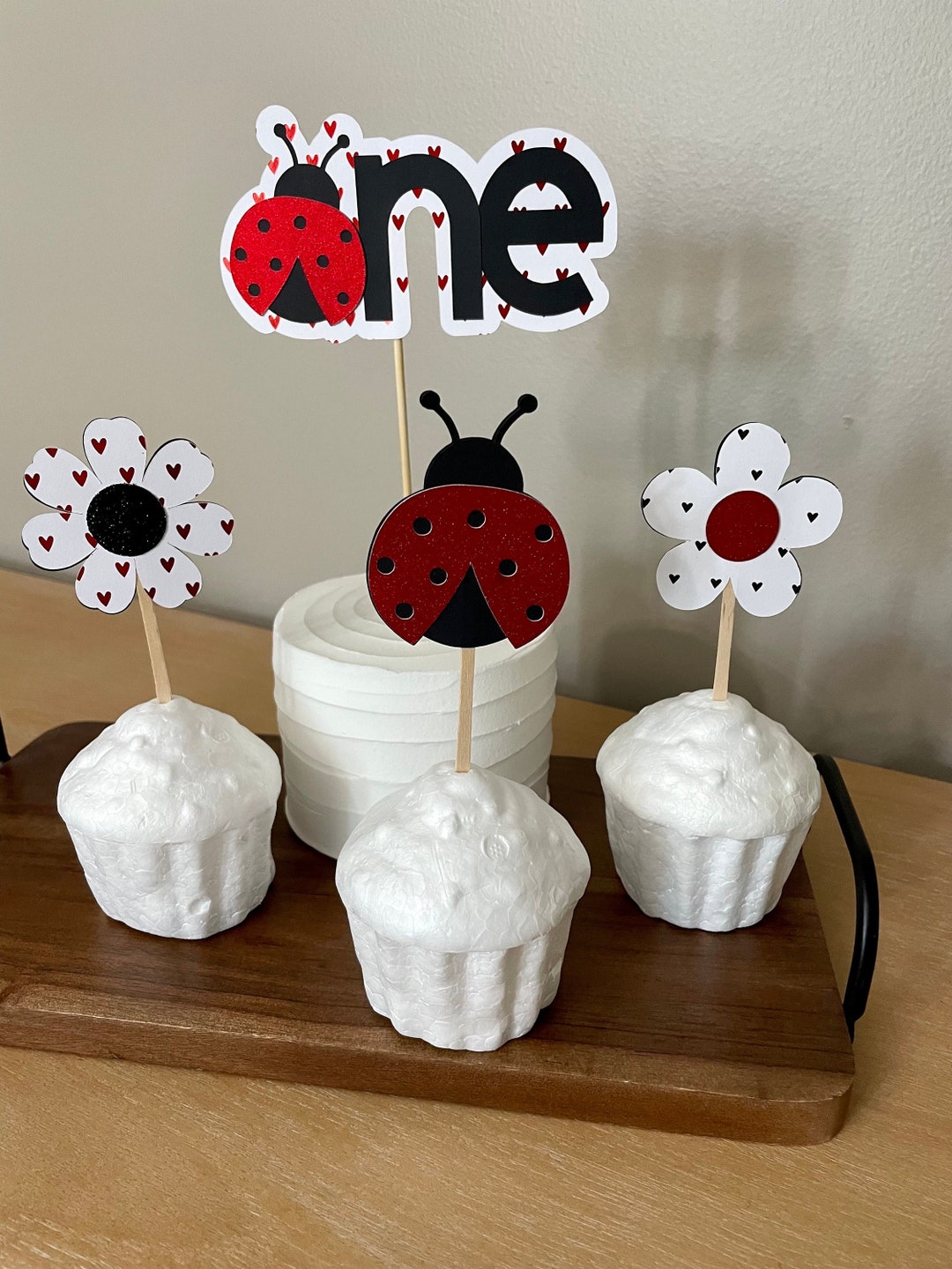 Topper Ladybug Ladybug Themed Cake and Cupcake Toppers, Our Little Lady Theme Cake and ...
