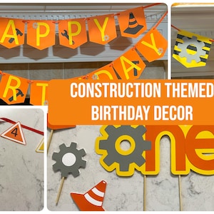Construction Birthday Decorations, First Birthday Decor Pack, Diggin' It Birthday, Under Construction, Party Zone Decor, Construction Decor