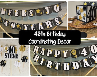 Decorazioni per il 40°, 50°, 60°, 70° compleanno, decorazioni coordinate per i quaranta anni, pacchetto di decorazioni per il compleanno, decorazioni per il 70°, 80°, 90°, 100° compleanno