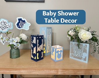 Baby-Dusche-Tischdekoration, Baby-Dusche-Tischdekoration, Baby-Dusche-Tischdekoration, Baby-Tischdekoration für Babyparty