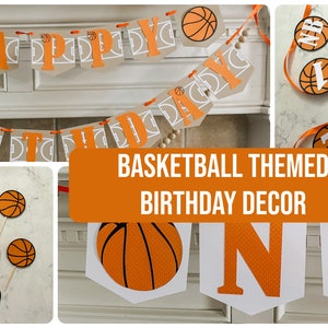 Decorações de aniversário com tema de basquete, primeiro aniversário de novato, pacote de decoração de aniversário de basquete, novato de basquete do ano