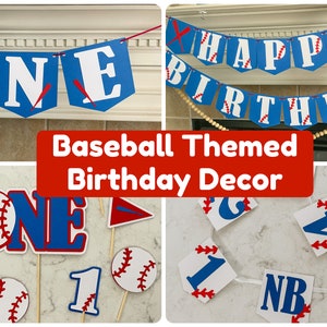 Baseball Themed Birthday Decorations, Rookie of the Year First Birthday, Baseball Birthday Decor Pack, Baseball Birthday Decor, All Star