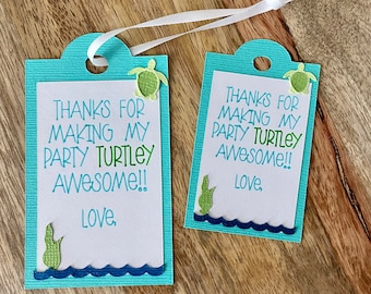 Etiqueta de regalo con temática de tortuga marina, etiqueta de regalo de fiesta de tortuga marina, etiqueta de regalo personalizada de tortuga marina, etiqueta de regalo de fiesta con temática de tortuga marina
