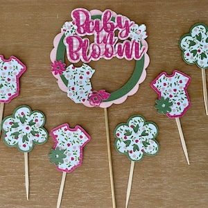 Baby in Bloom Kuchen und Cupcake Toppers, Baby in Bloom Kuchen Topper, Baby in Bloom Dekorationen, Baby Shower Decor