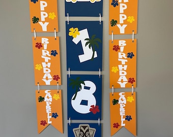 Hawaiian Themed Party Banners, Luau Themed Party Banners, Hawaiian Themed Birthday Banner, Luau Themed Birthday Banner, Hawaiian Party Decor