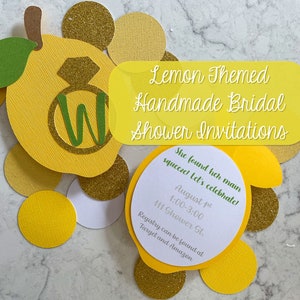 Lemon Bridal Shower Invitations, She Found Her Main Squeeze Theme Bridal Shower Invitations, Lemon Themed Party Invitations, Lemon Invites