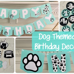 Dog Themed Birthday Decor, Birthday Decorations, Dog First Birthday, Coordinating Decor Pack, First Birthday Decorations, Dog Birthday