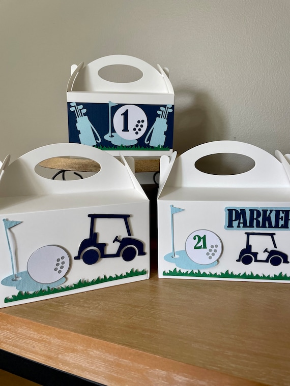 Golf Gift Box, Golf Party Favor Box, Golf Theme Party Favor Box, Hole in One Party Favor, Golf Treat Box, Golf Theme Favor Box