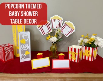 Popcorn Theme Baby Shower Table Decor, Mama is Ready to Pop Baby Shower Table Decor, Popcorn Themed Baby Shower Centerpieces, Popcorn Baby