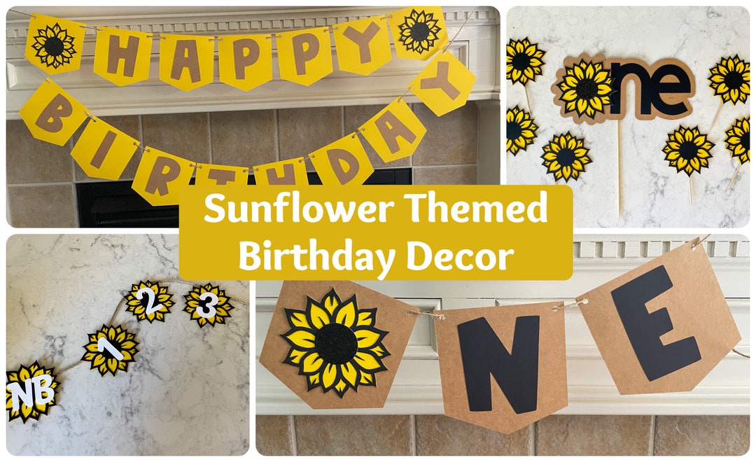 Sunflower Themed Birthday Decorations, Sunflower First Birthday ...