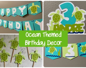 Ocean, Sea Turtle, Marine Animal, Water Themed Birthday Decorations, Sea Turtle First Birthday Decorations, Sea Turtle Party Decor