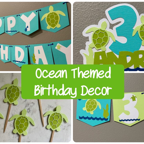 Ocean, Sea Turtle, Marine Animal, Water Themed Birthday Decorations, Sea Turtle First Birthday Decorations, Sea Turtle Party Decor