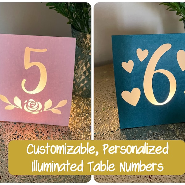 Illuminated Table Numbers Etsy