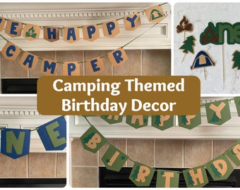 Camping Themed Birthday Decorations, One Happy Camper First Birthday, Camping Decor Pack, One Happy Camper Decorations, Camping Birthday