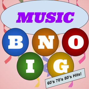 Sucessos dos anos 60, 70 e 80! 75 músicas e 100 cartelas de bingo