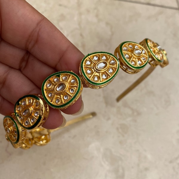 Kundan Head Band/Sheesh Phool tikka/Bridal Matha Patti/Sheesh patti/Matha phool/Kundan Indian Jewelry/Indian Bridal/Pakistani