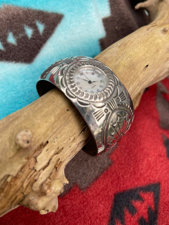 Sterling silver cuff watch - image 1