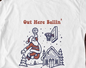 Funny Santa Basketball T-Shirt – Christmas Gift for Basketball Lovers