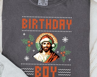 Funny Jesus Birthday Boy Christmas Shirt - Comfort Colors Graphic Tee