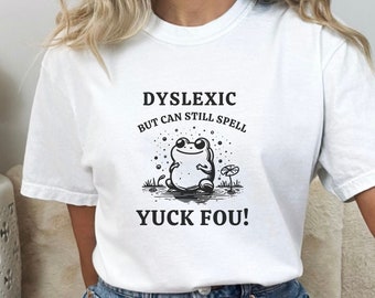 Funny Dyslexia Frog Graphic Tee - Unisex Cotton Shirt