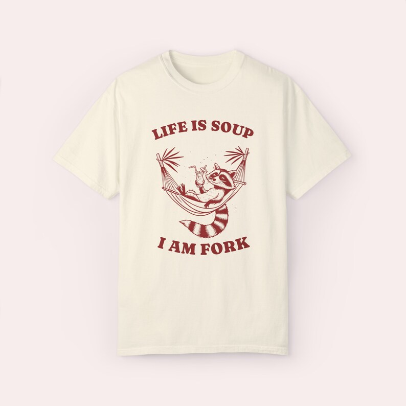 Funny Racoon Graphic Tee: Weirdcore Meme Shirt, Animal Lover Gift Ivory