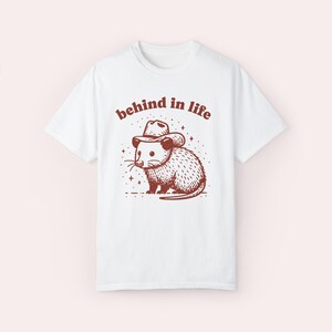 Funny Possum Shirt: Snarky Retro Y2K Graphic Tee White