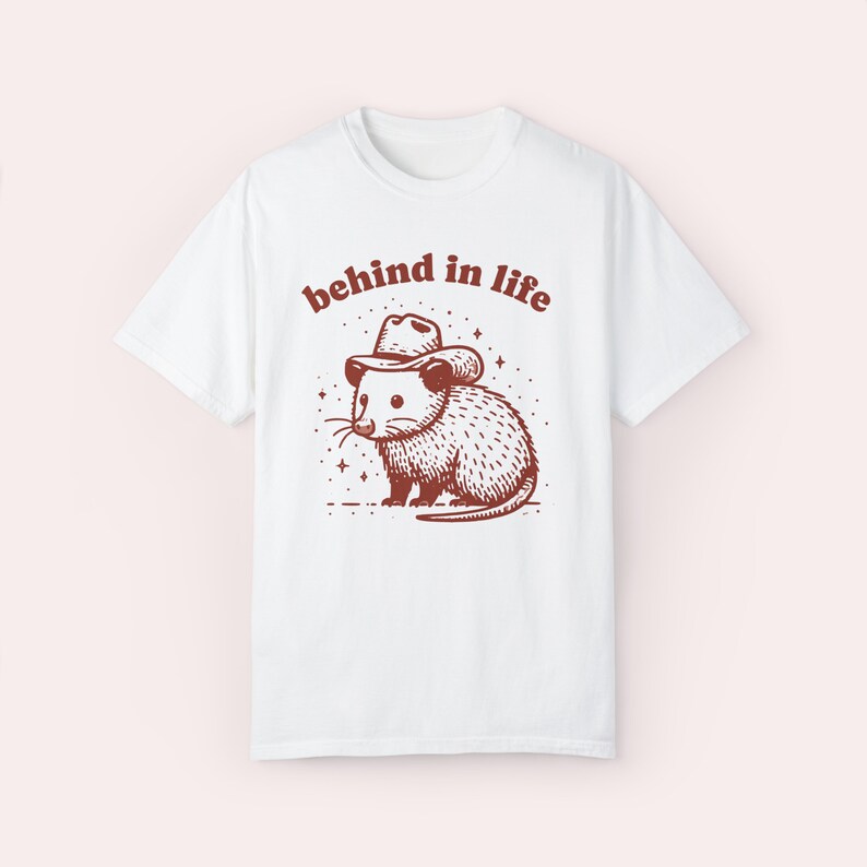 Funny Possum Shirt: Snarky Retro Y2K Graphic Tee White