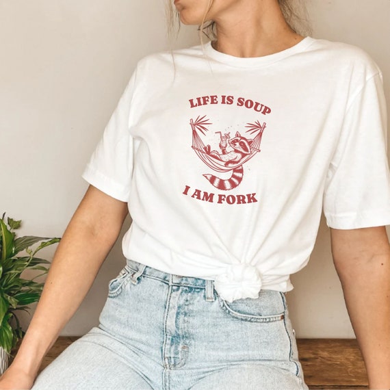 Funny Racoon Graphic Tee: Weirdcore Meme Shirt, Animal Lover Gift