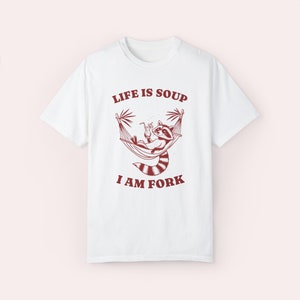 Funny Racoon Graphic Tee: Weirdcore Meme Shirt, Animal Lover Gift White