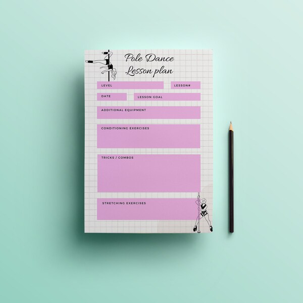 Pole Dance Lesson Plan Printable Etsy