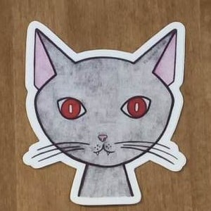 Vampire Cat- Die Cut Stickers! (Fear Ebony)