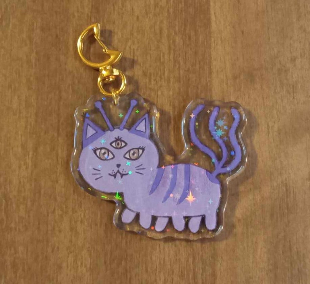 Holographic Alien Cat- Bag Charm! - Etsy