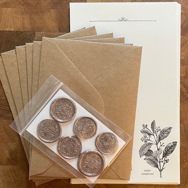 Herbalist Collector Mini Letter Gift Set, Pen Pal Stationery, Bujo and Junk Journal Supplies, Handmade Paper Letter Writing Pack