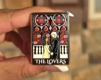 Alchemised Tarot Card Hard Enamel Pin | SenLinYu | Kaine & Helena | bookish lover gift, pin