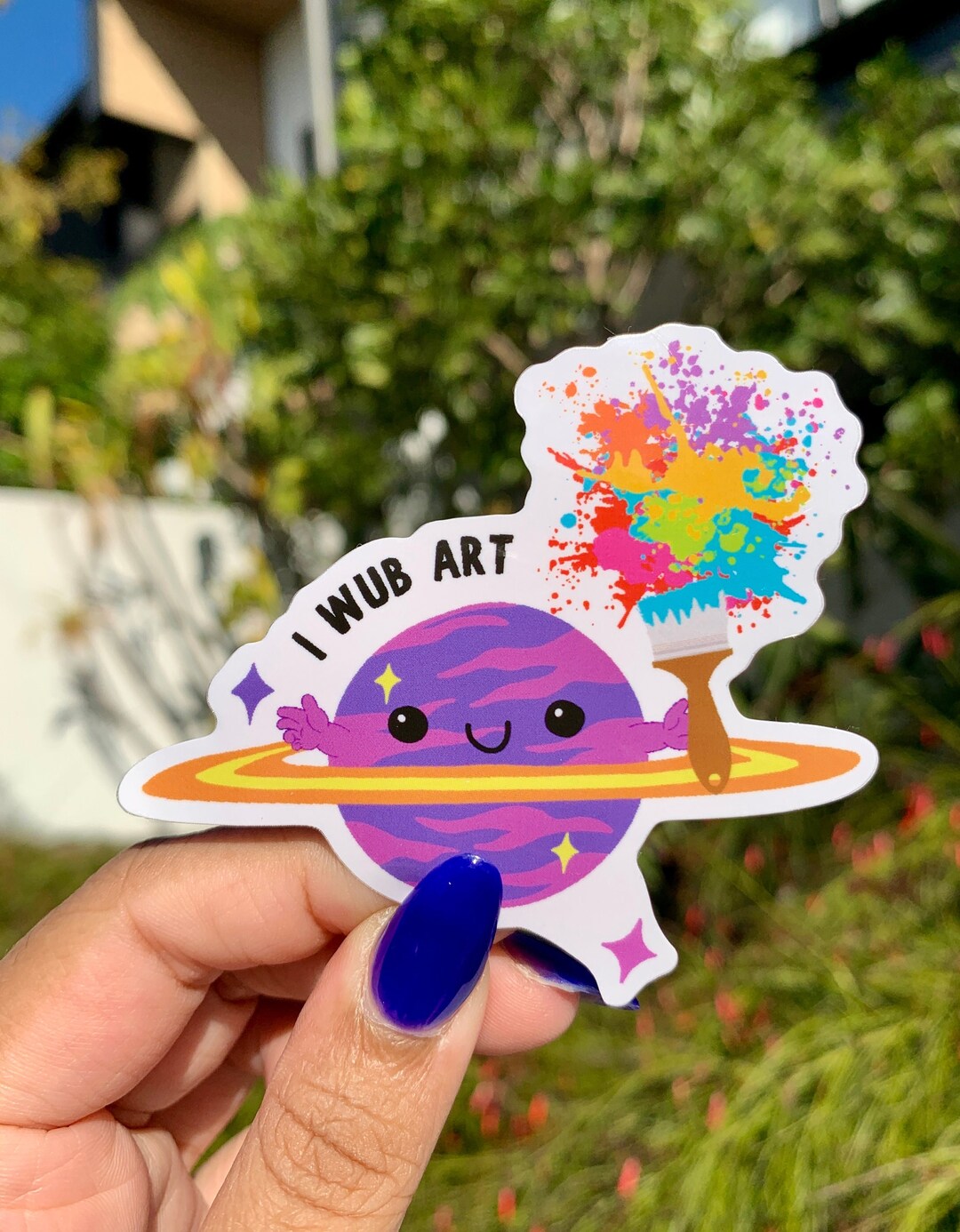 Kawaii Artist Planet Vinyl Sticker | Waterproof Space Art - Etsy