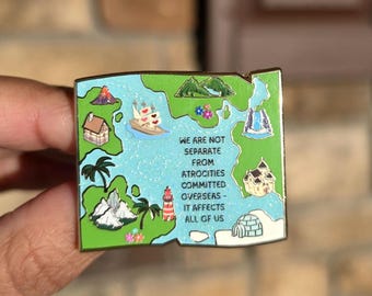Map Protest Enamel Pin | Human Rights quote enamel pin